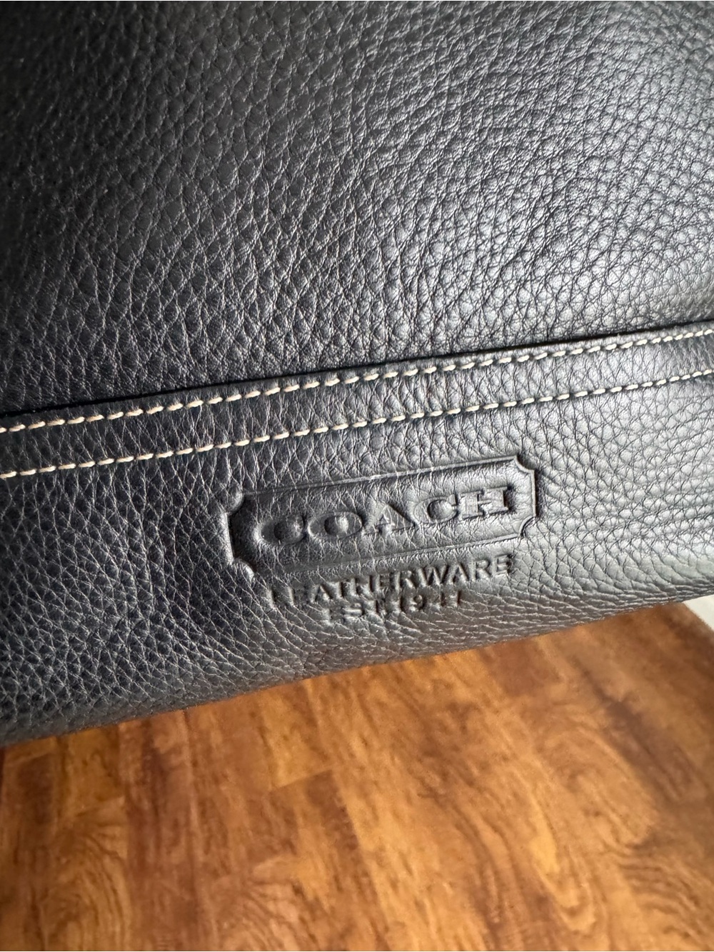 Coach Slouchy Black Pebbled Leather Shoulder Bucket Bag - Picture 9 of 13